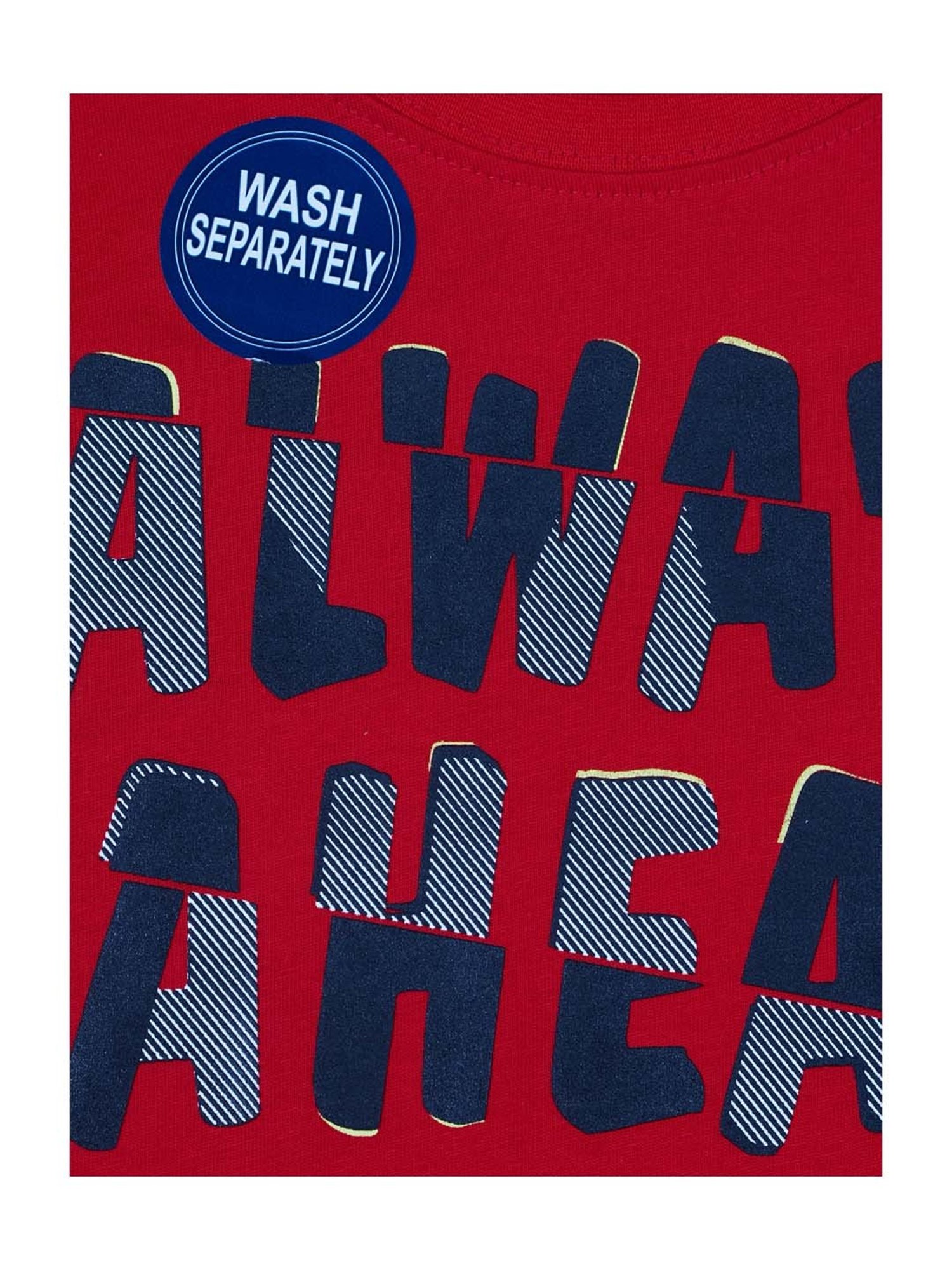 Gini & Jony Boys Red Cotton Printed T-Shirt