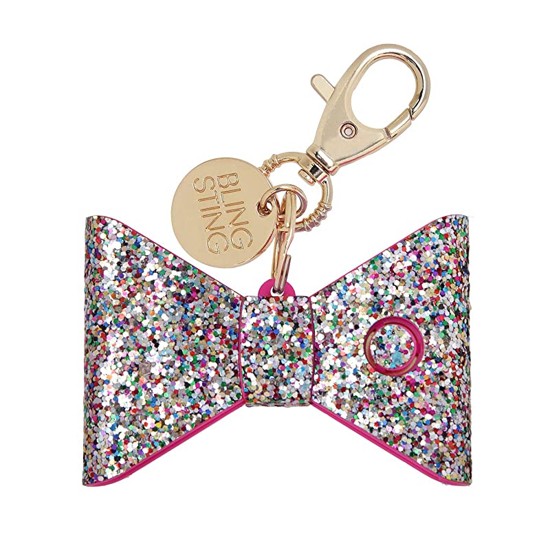 Safety Alarm for Women Ahhlarm SelfDefense Panic 115 Decibel Alarm Keychain for Women with LED Safety Light and Clip Confetti Glitter Bow