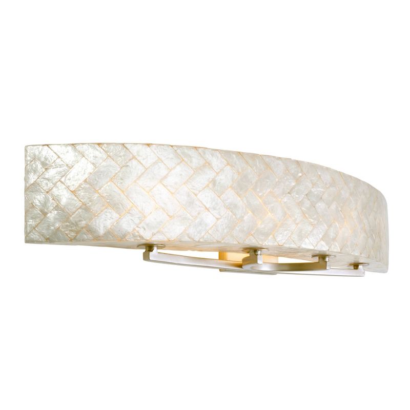 6" Radius 4 Light Vanity Gold Dust Finish/Herringbone Natural Capiz Shell - Varaluz