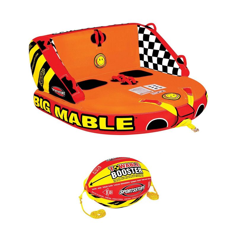 Sportsstuff Inflatable Big Mable Double Rider Towable Tube & Ball Towing System