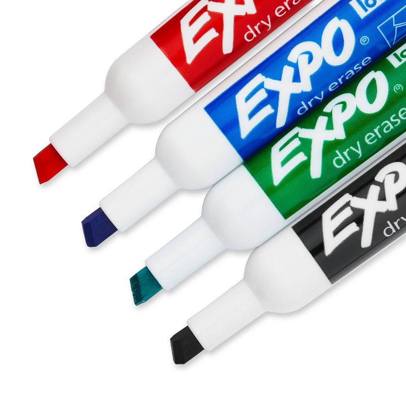 Expo 6pk Dry Erase Marker Starter Set with Eraser, Cleaner Chisel Tip Multicolor