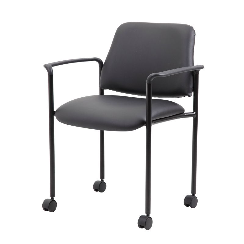 Stacking Chair with Casters Black - Boss Office Products