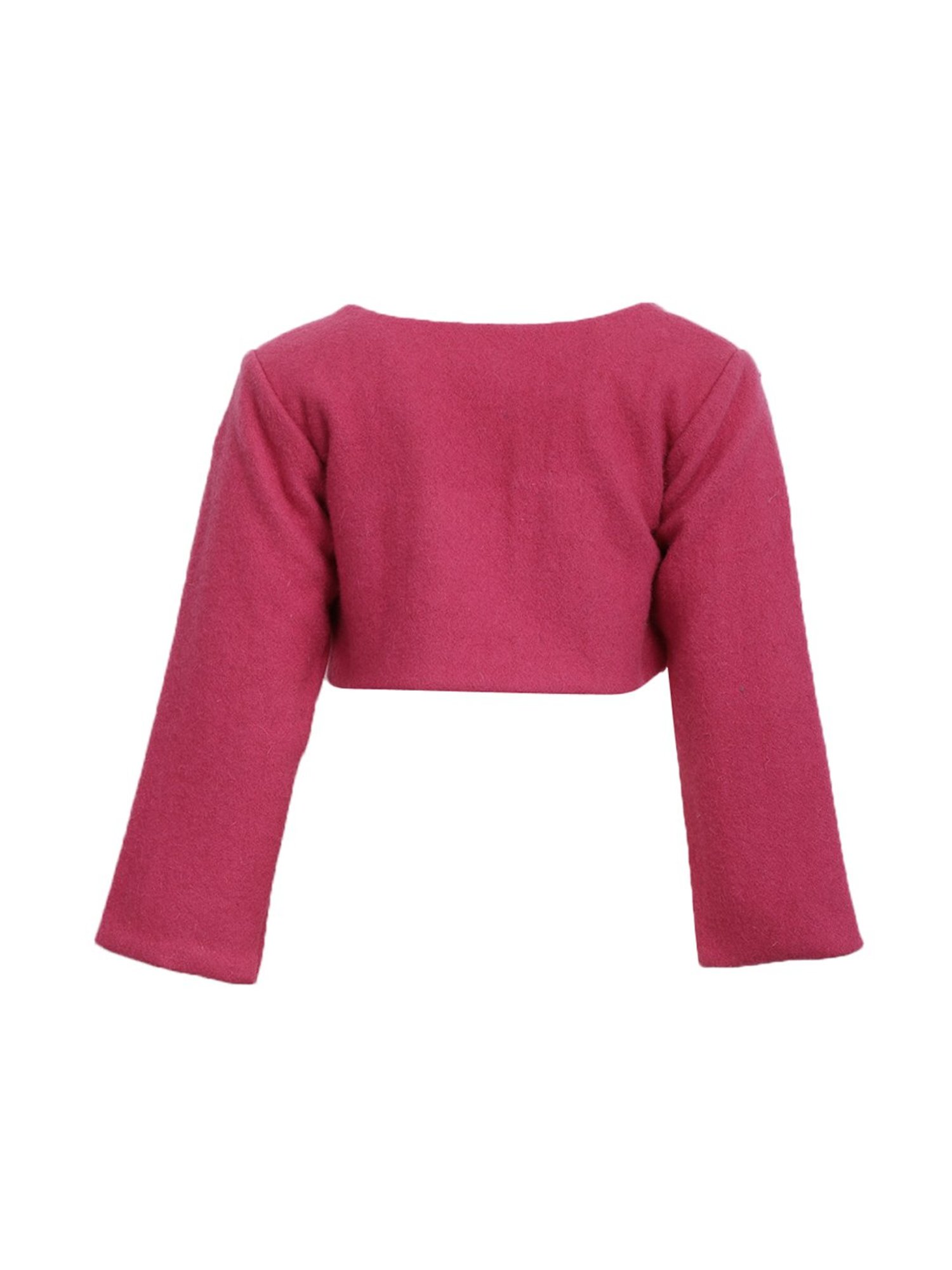 A Little Fable Kids Pink Applique Shrug