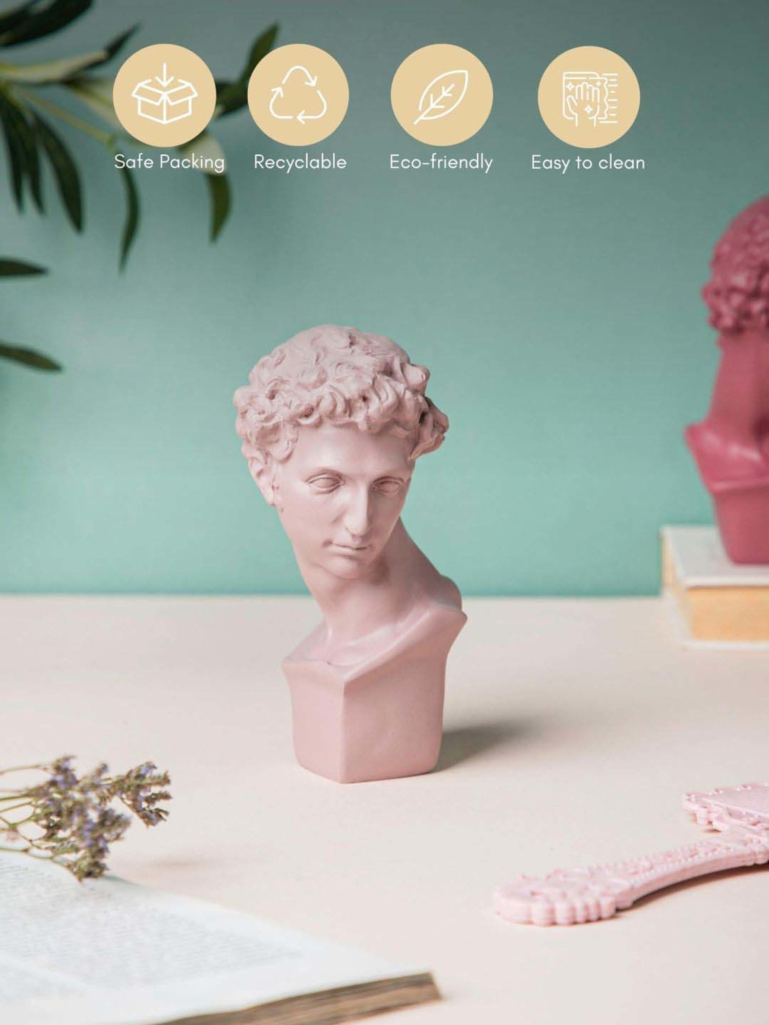 Nestasia Ancient Greek Sculpture Light Pink showpiece for Living Room & Bed Room|Perfect for Gifting
