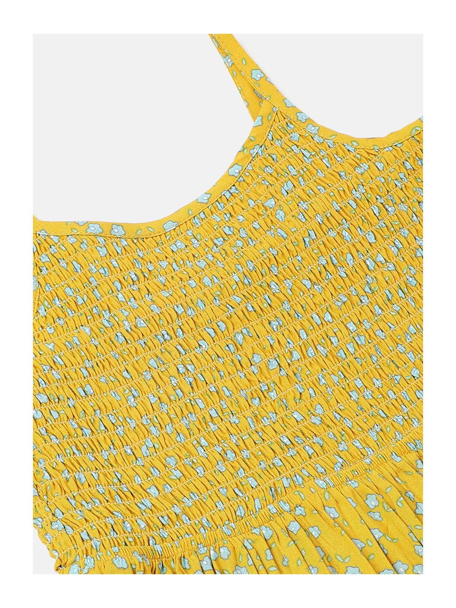 United Colors of Benetton Kids Yellow Floral Print Dress