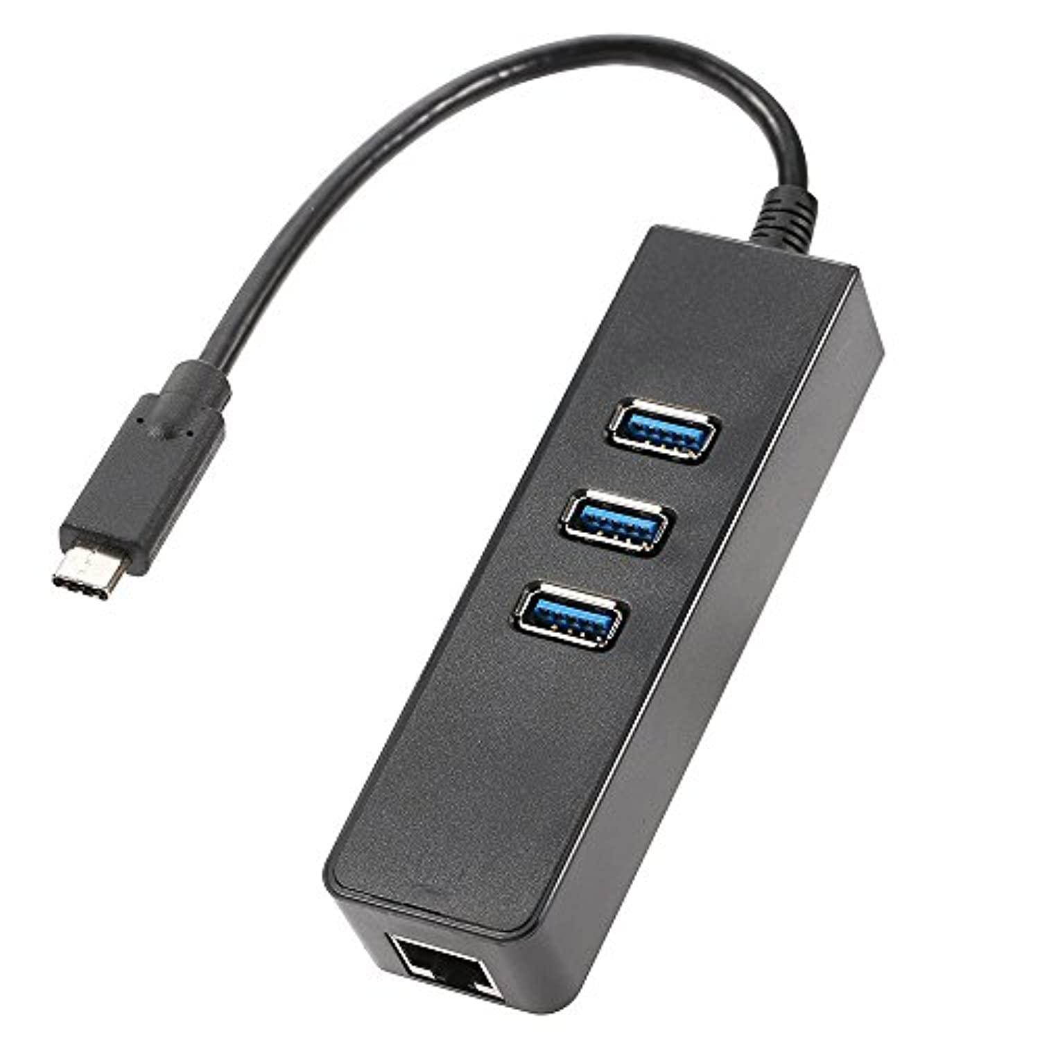 axGear USB-C 3.1 to USB 3.0 HUB 3 Port Gigabit Network Card Ethernet Lan Adapter Type C