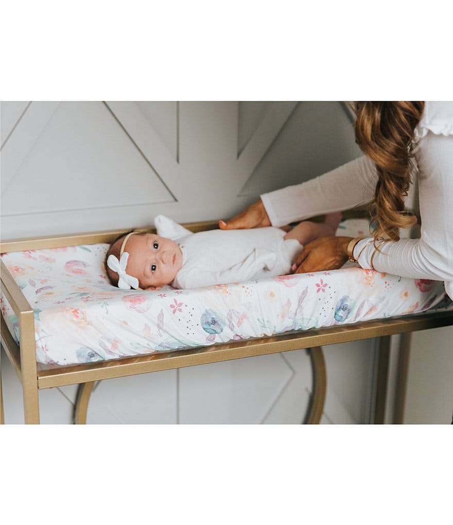 Copper Pearl Baby Girls Bloom Floral Print Premium Diaper Changing Pad Cover