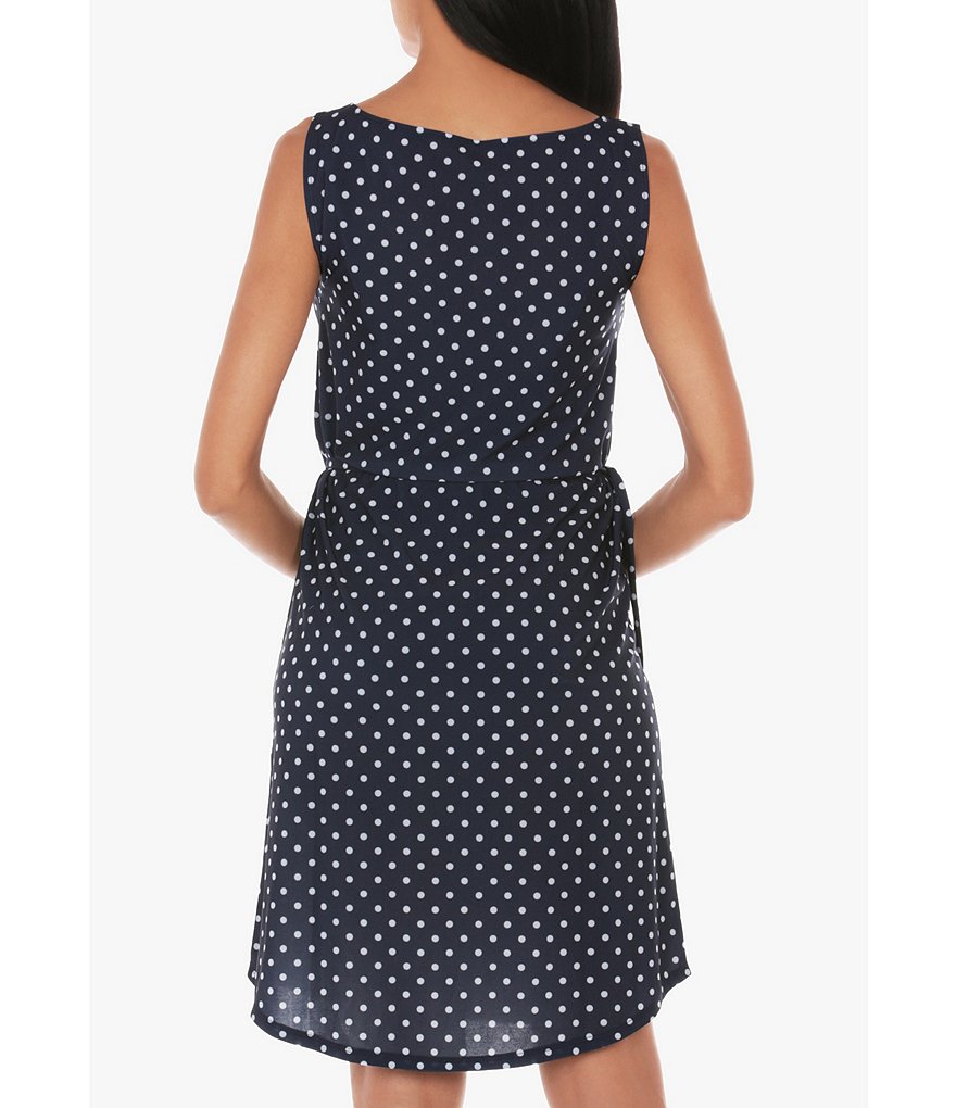 Tommy Bahama Midnight Orchid Tropical Print Scoop Neck Ruffle Hem Spa Dress