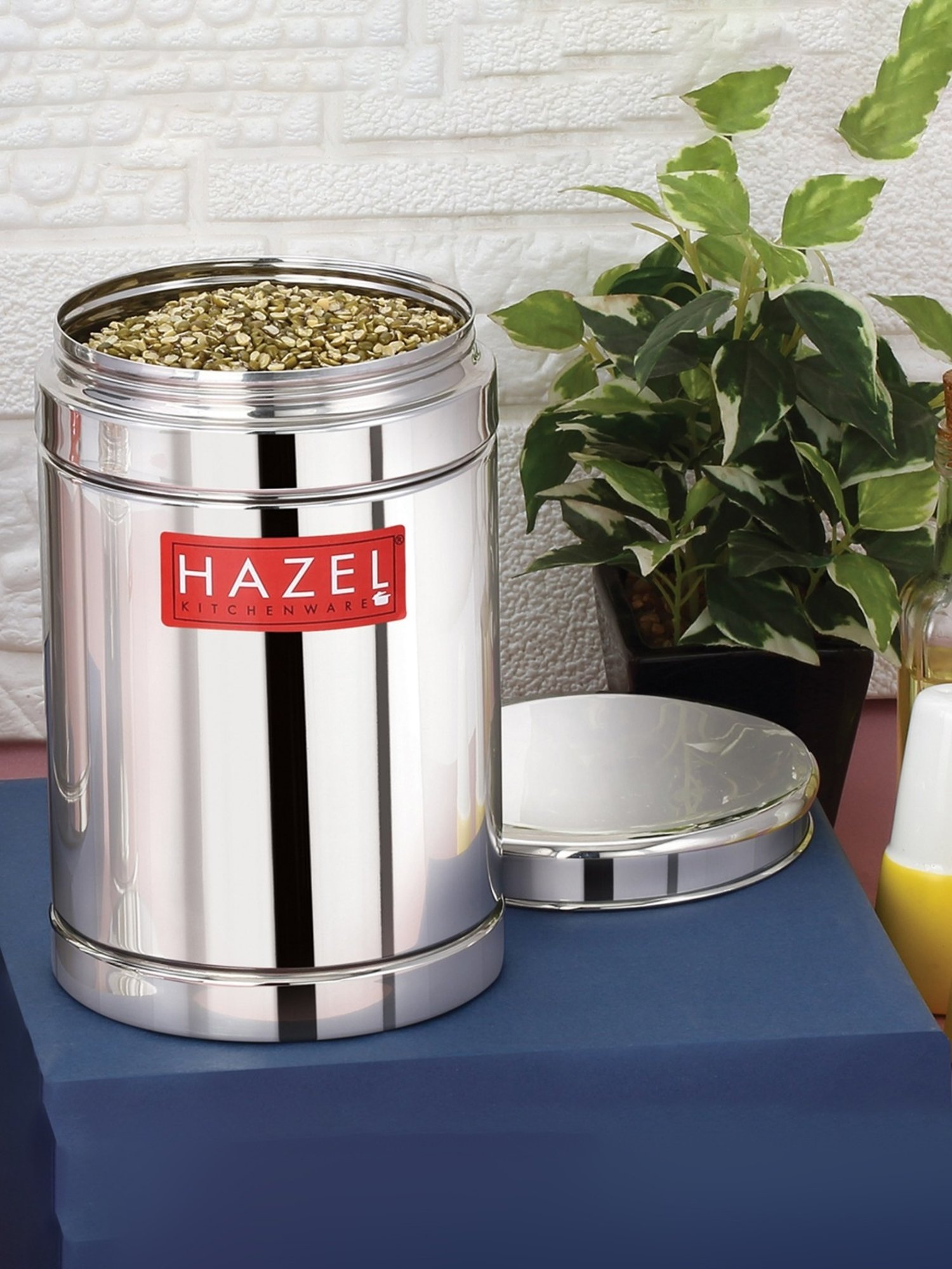 HAZEL Silver Stainless Steel Storage Box for Kitchen (0.8L)
