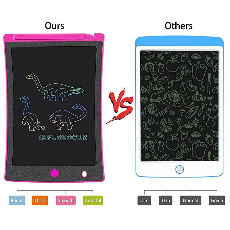 LCD Writing Tablet 2 Pack 8.5 Inch Electronic Drawing Pads , Portable Reusable Erasable Ewriter Elder Message Board, Digital Handwriting Pad Doodle Board for School, Fridge or Office,(Blue)