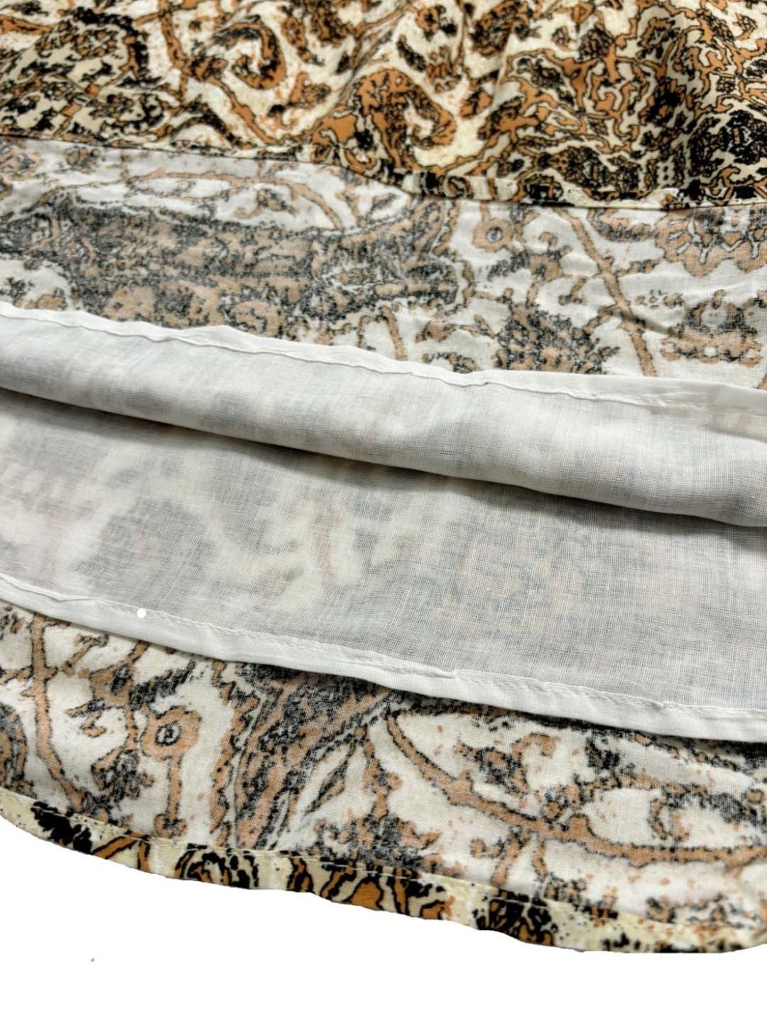 Bella Moda Kids Cream & Brown Cotton Printed Full Sleeves Dress