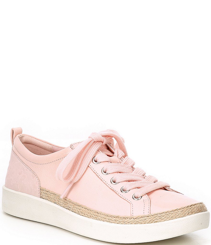 Vionic Winny Embossed Leather Lace-Up Sneakers