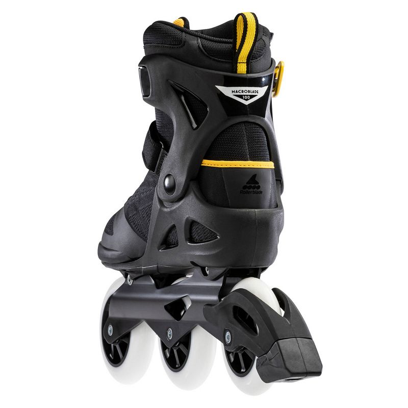 Rollerblade Macroblade 100 3WD Men's Adult Outdoor Fitness Inline Roller Skate Size 12.5, Black and Yellow