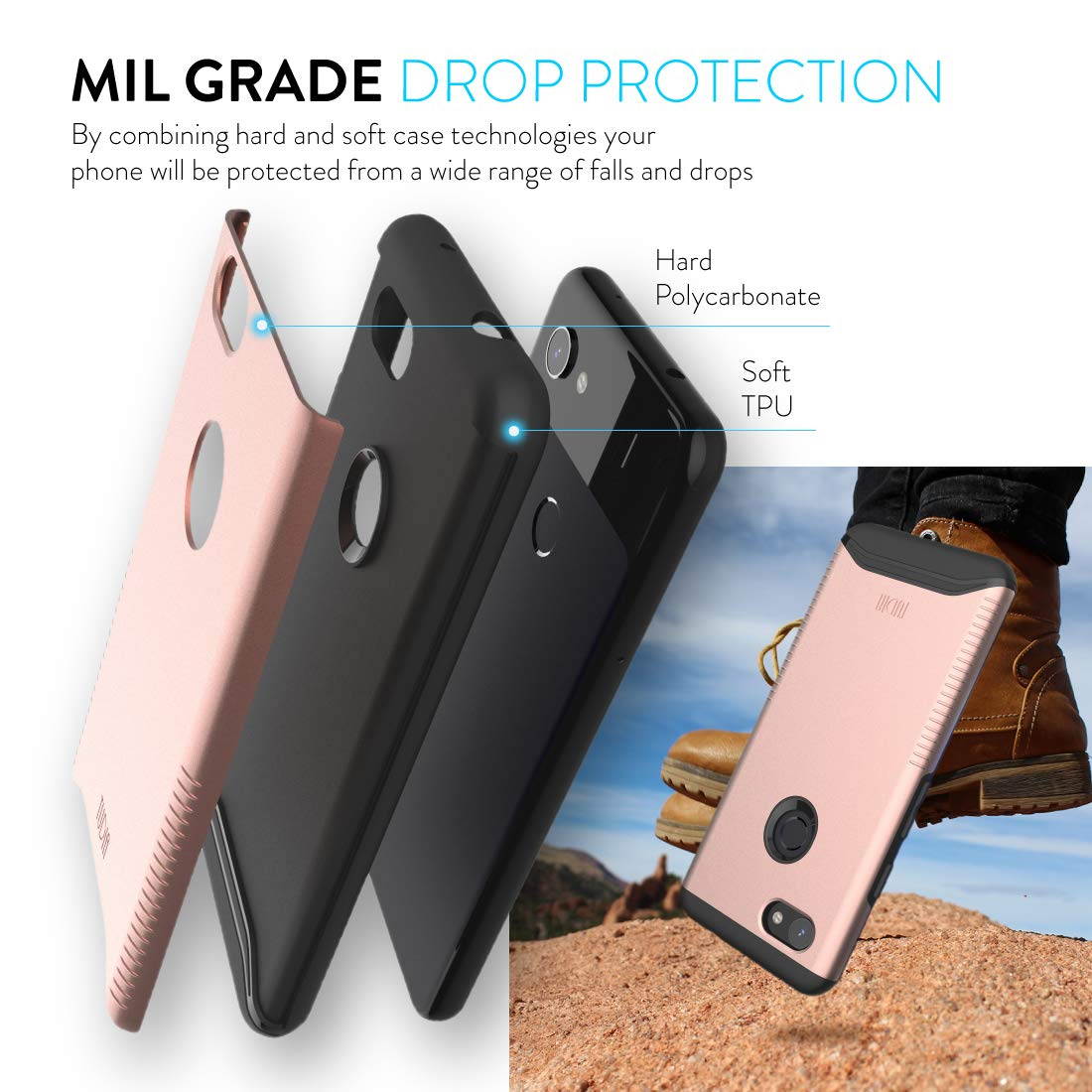 Google Pixel 3a (2019) Case, TUDIA [MERGE Series] Extreme Dual Layer Slim Precise Cutouts Phone Case For Google Pixel 3a [NOT Compatible with Pixel 3a XL Version] (Metallic Slate)