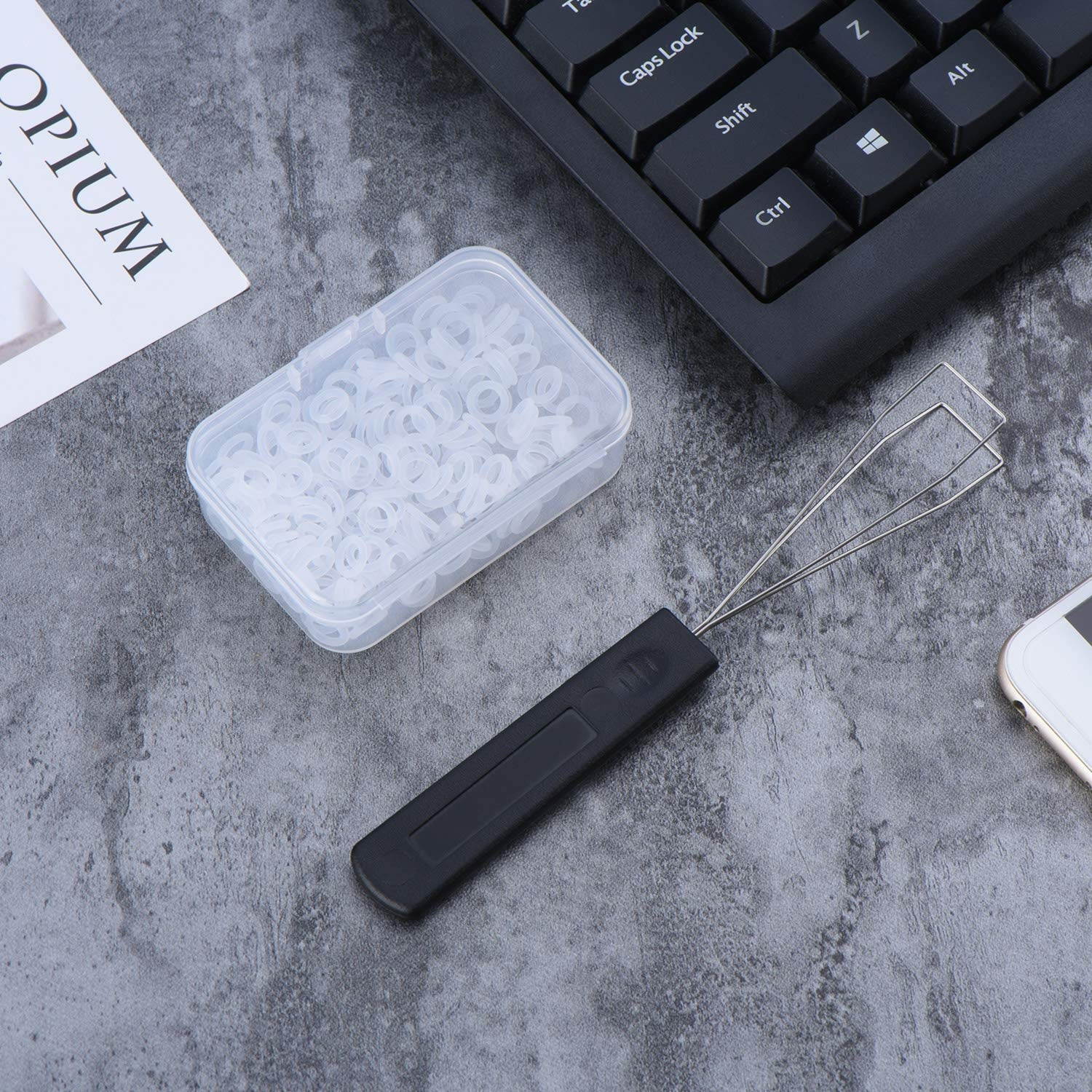 Keyboard Puller Keycap Removal Tool and 200 Pieces Rubber O-Ring Dampeners O-Ring Plumbing Rubber O-Ring Seal for Cherry MX Switch and Mechanical Keyboard