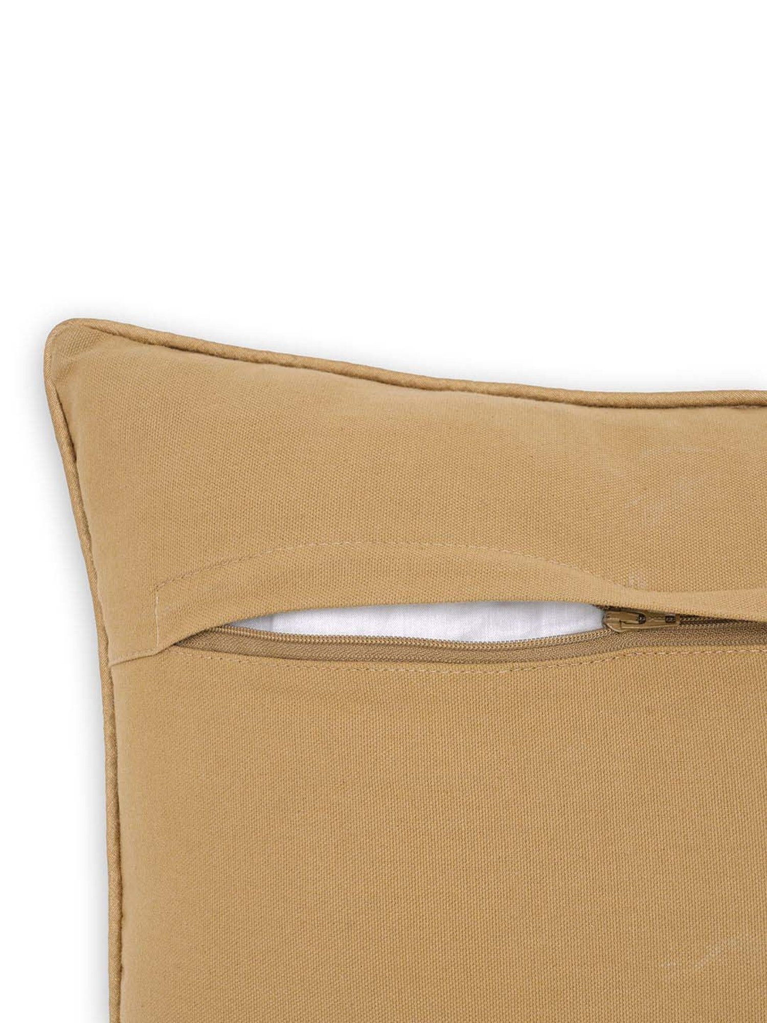 Pure Home and Living Gold Velvet Embroidered Cushion Cover