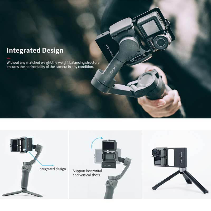 PGYTECH ACTION Camera Adapter+ for DJI osmo Mobile 3 Gimbal Adapter  for Gopro Hero7 6 5 Osmo Action smooth 4 Gimbal Accessories