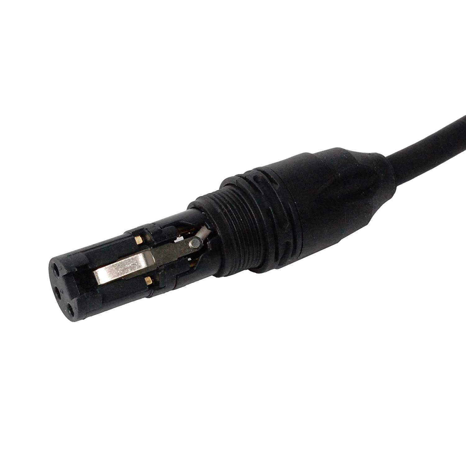 LyxPro 1/4&rdquo; TRS to XLR Female Microphone Cable - 6 Ft - Black - for Professional Microphones and Devices