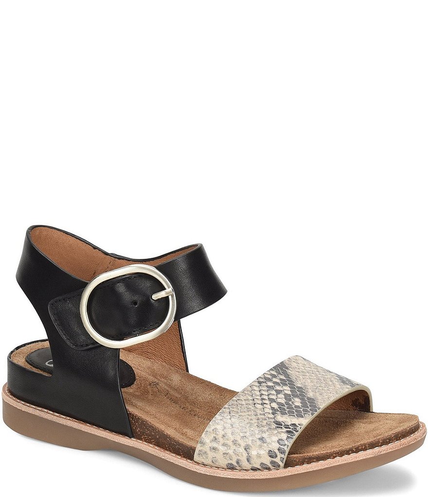 Sofft Bali Leather Snake Print Sandals