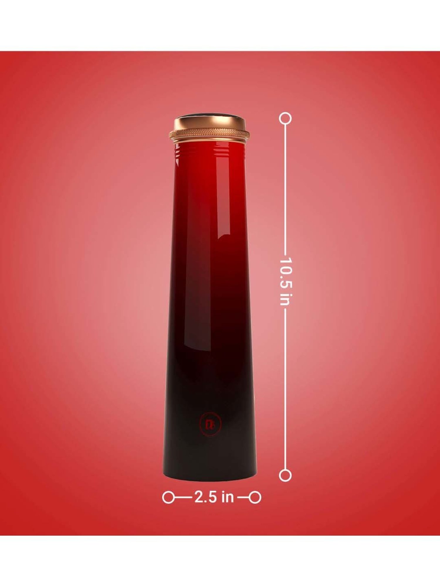 Everything Beautiful Red Copper Water Bottle - Slim (0.75 L)