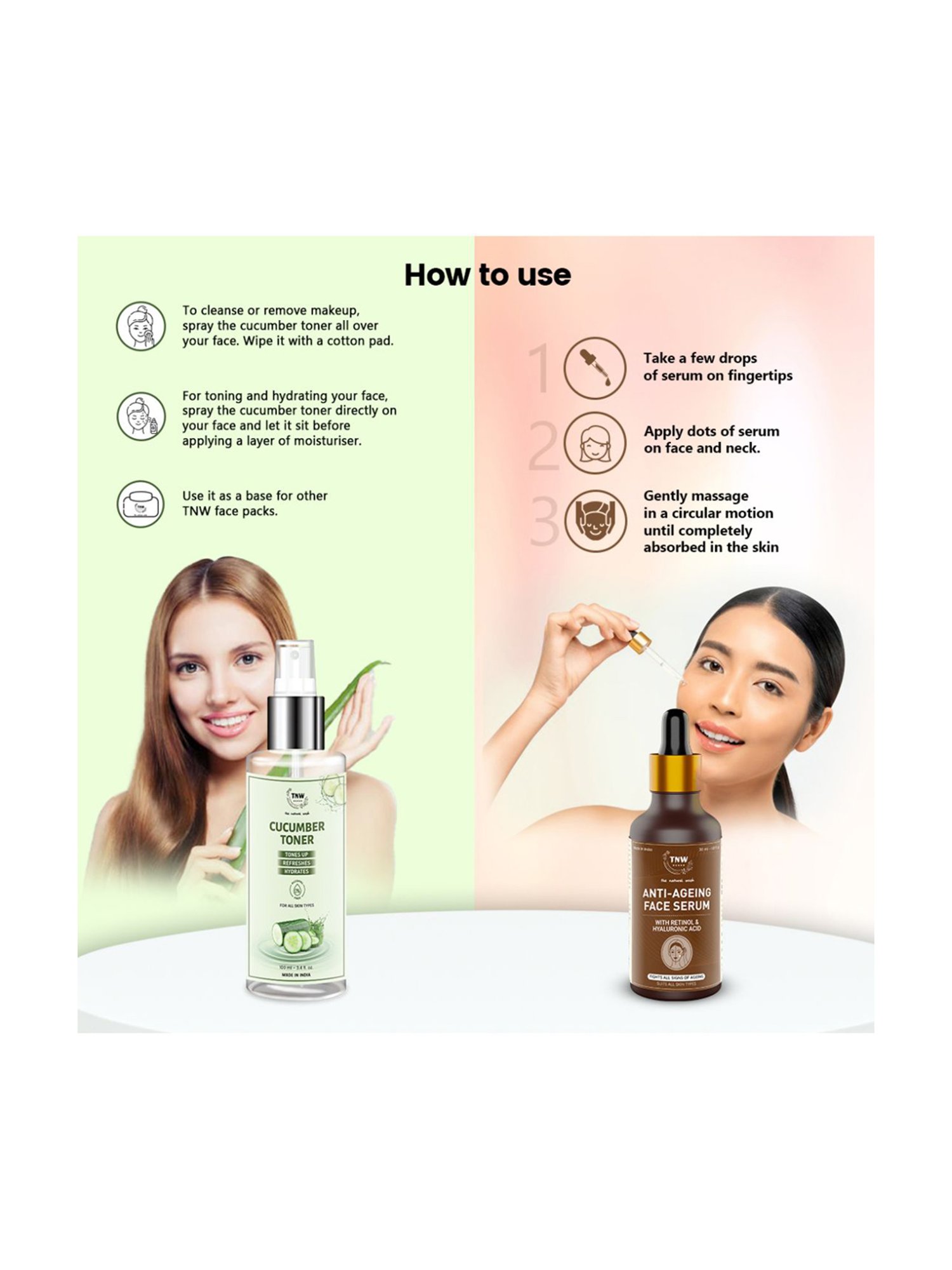 TNW-The Natural Wash Anti Ageing Serum & Cucumber Toner