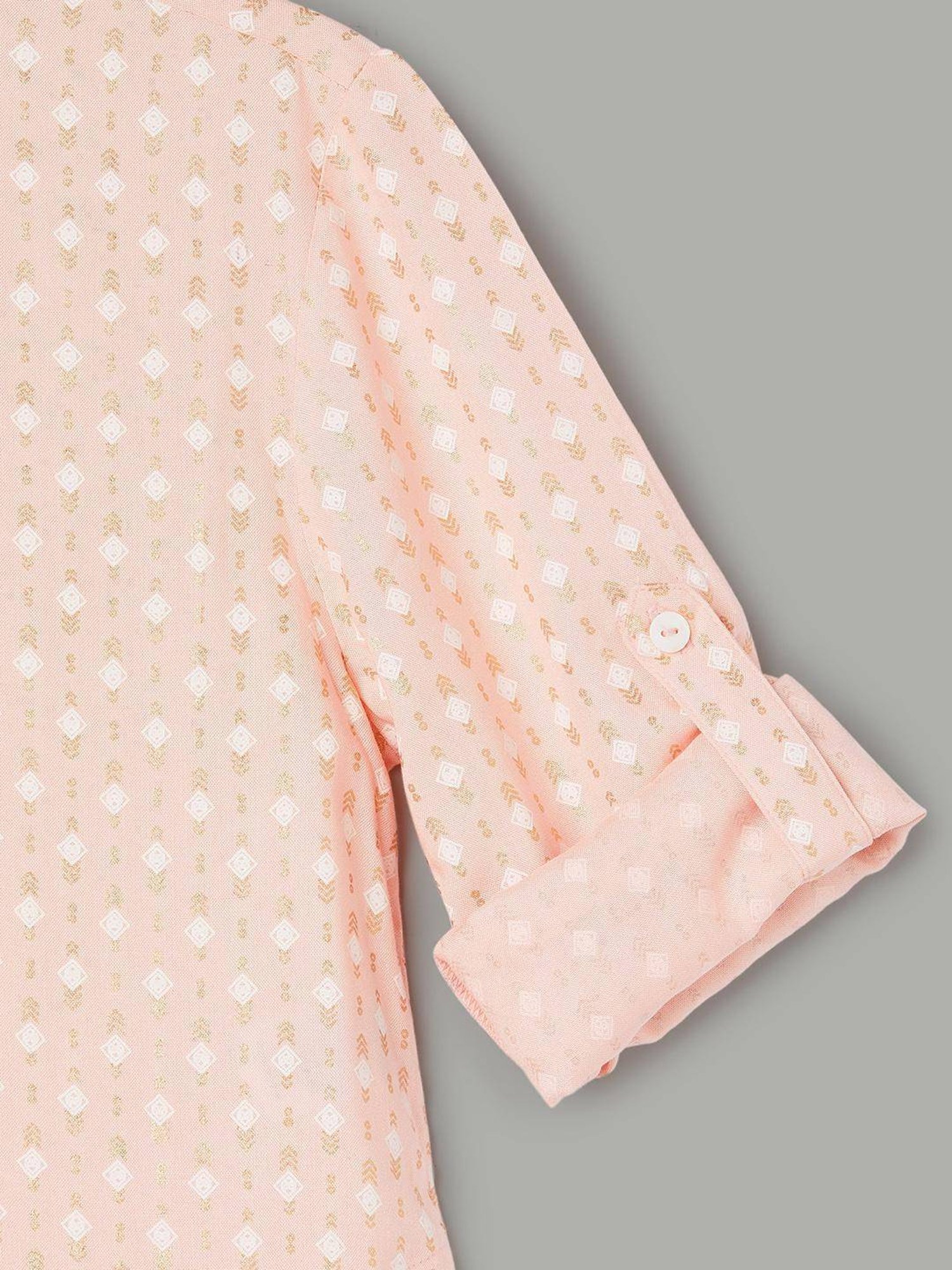 VASTRAMAY Boys Yellow & White Cotton Printed Full Sleeves Kurta Sets