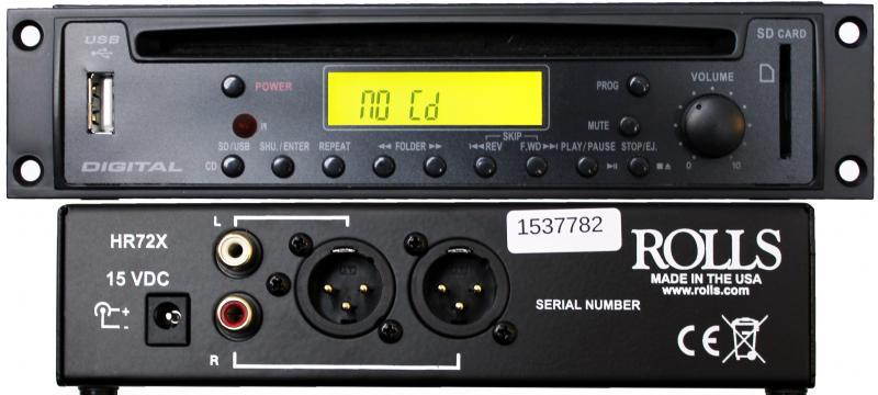 Rolls HR72X Cd Mp3 Player With Xlr Outputs