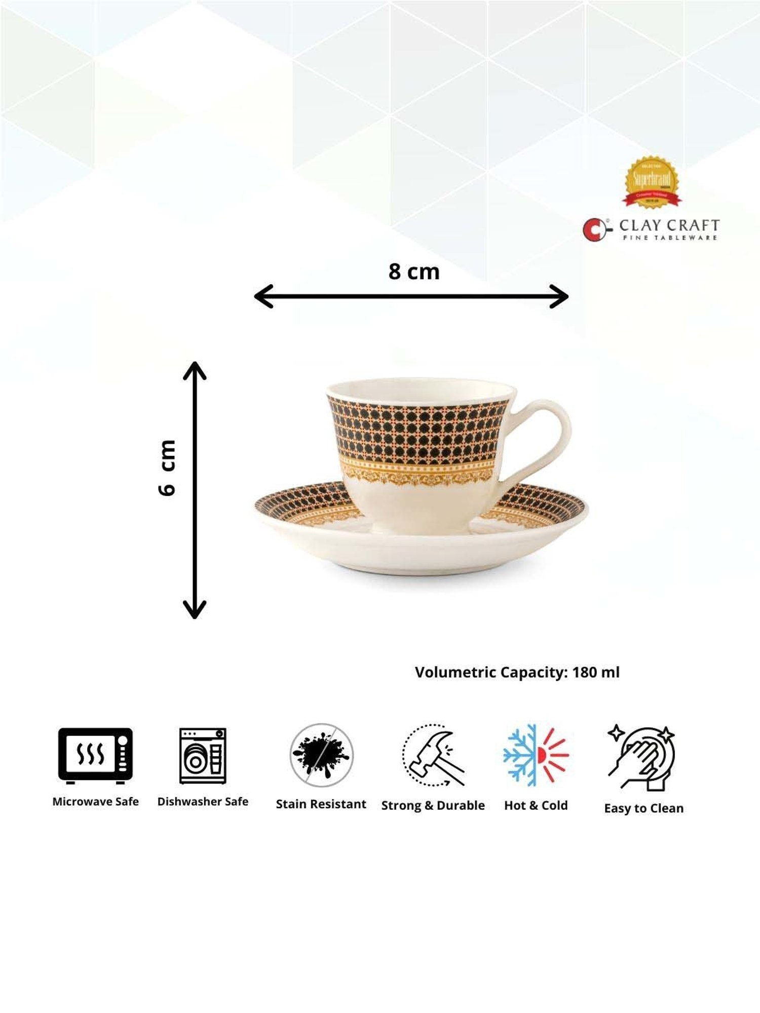 Luminarc Transparent Glass Rozana Coffee Set