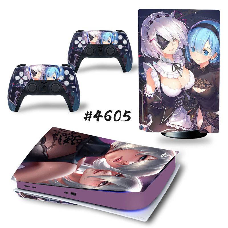 NieR Automata PS5 Standard Disc Skin Sticker Decal Cover for PlayStation 5 Console and 2 Controllers PS5 Disk Skin Vinyl