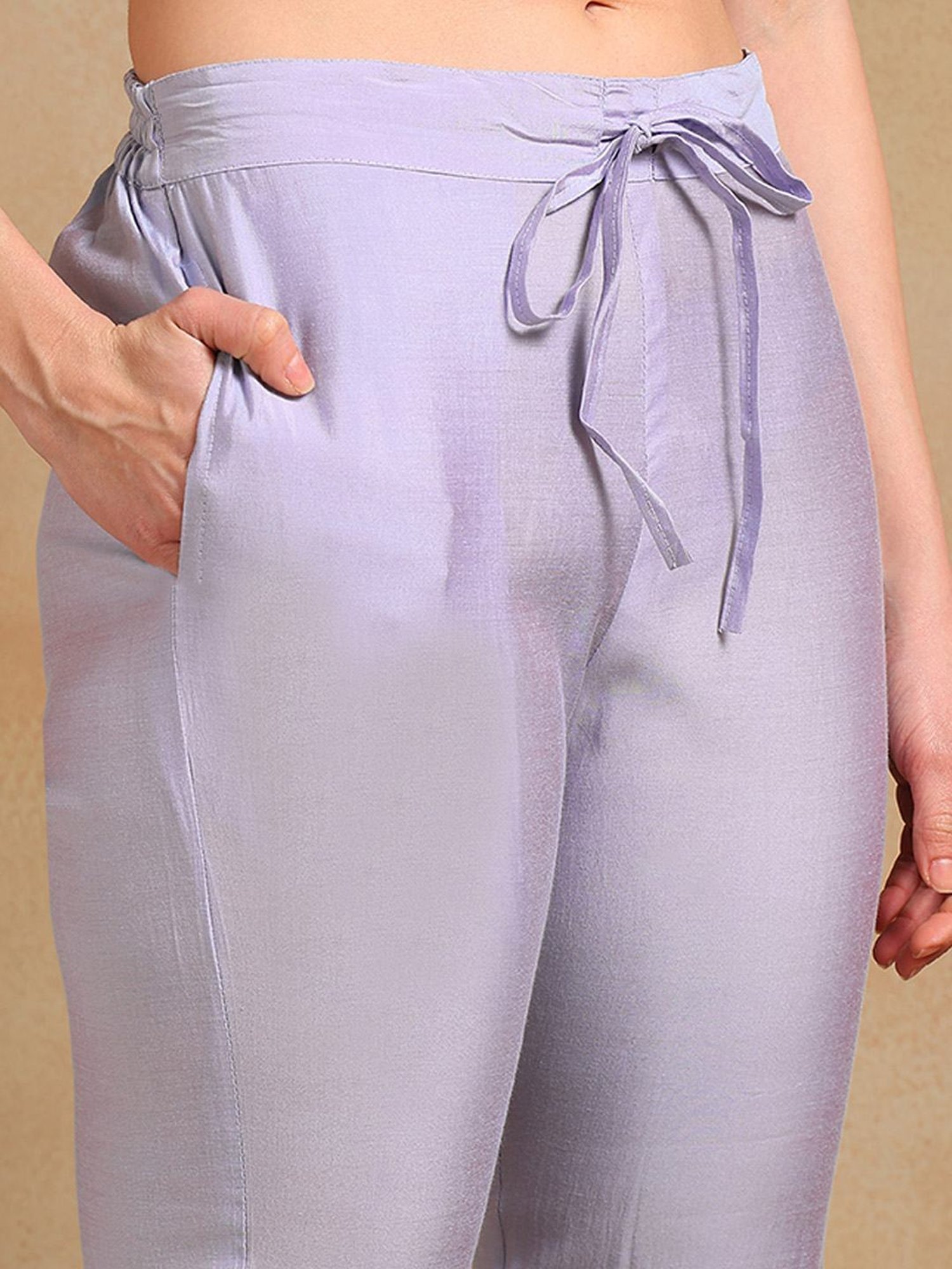 Vaamsi Purple Embroidered Kurta Pant Set With Dupatta