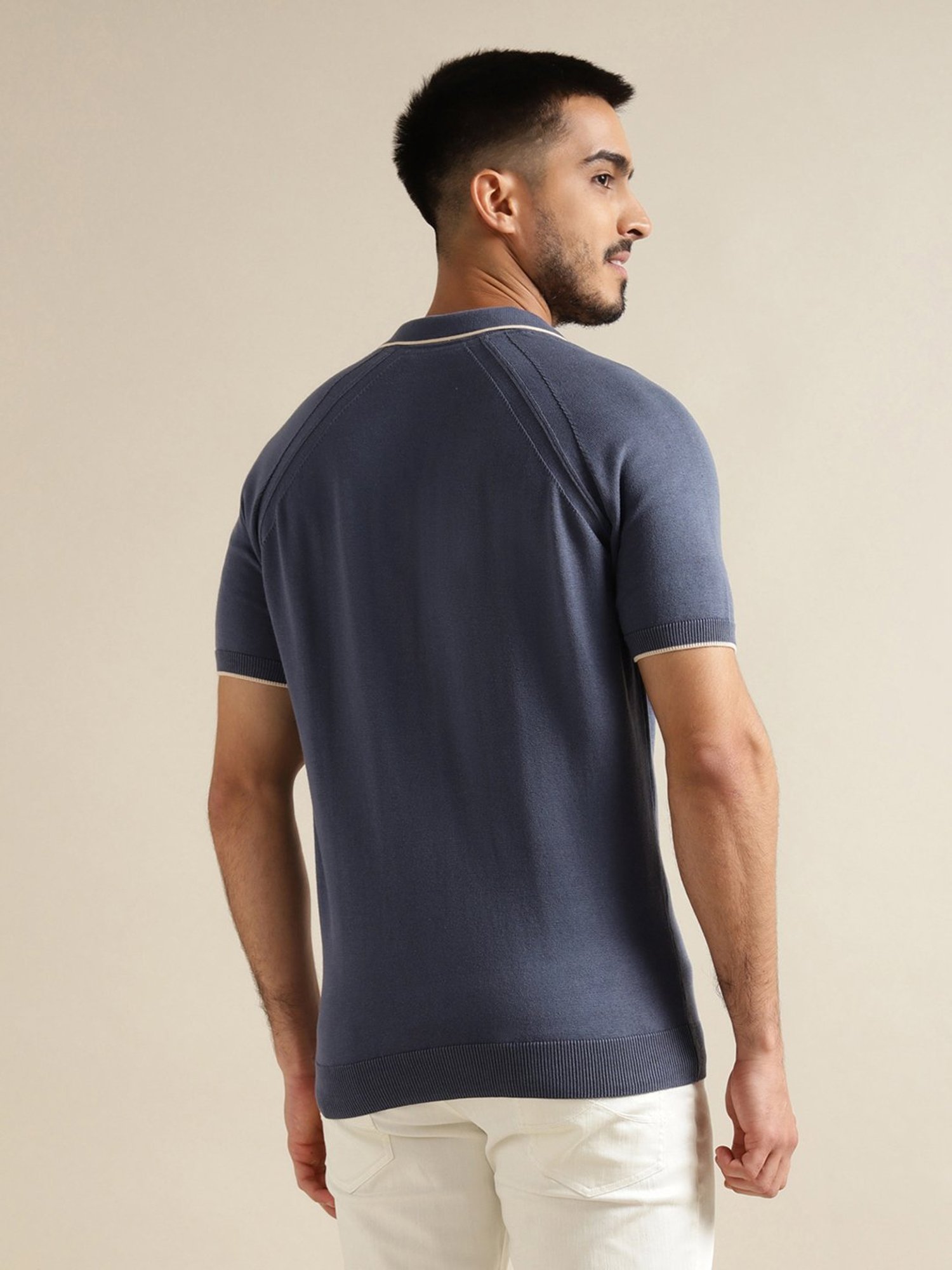 ANDAMEN Slate Grey Regular Fit Polo T-Shirt