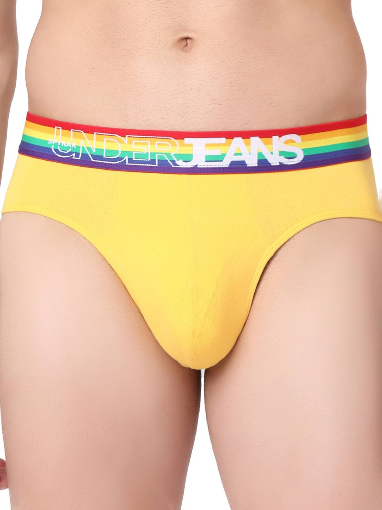 UnderJeans by Spykar Yellow Regular Fit Briefs