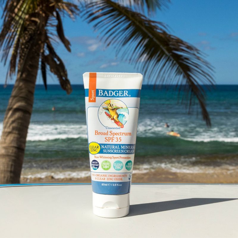 Badger Sport Mineral Sunscreen Cream - SPF 35 - 2.9 fl oz