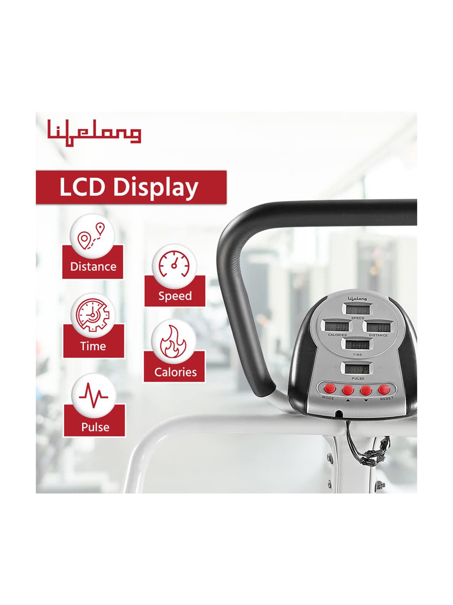 Lifelong Manual Multifunction 4 in 1 Treadmill (White) Size - One Size