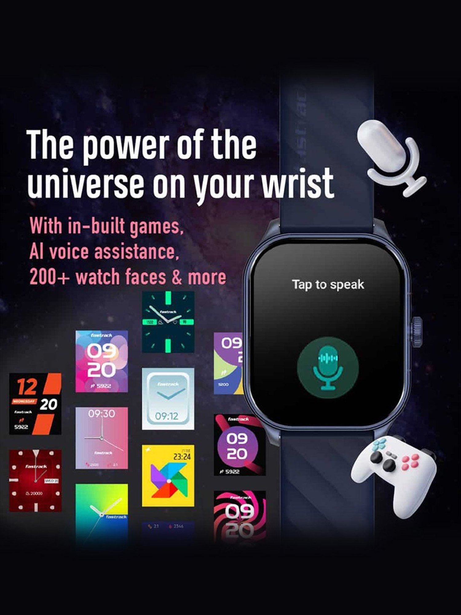 Fastrack Reflex Power BT Calling Smartwatch with 1.96 inch Super AMOLED Arched Display (Wine Red)