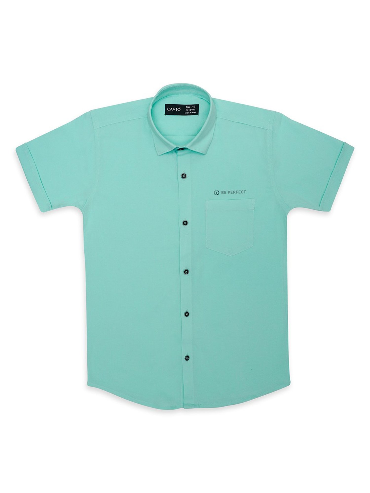 Cavio Kids Sea Green Solid Shirt