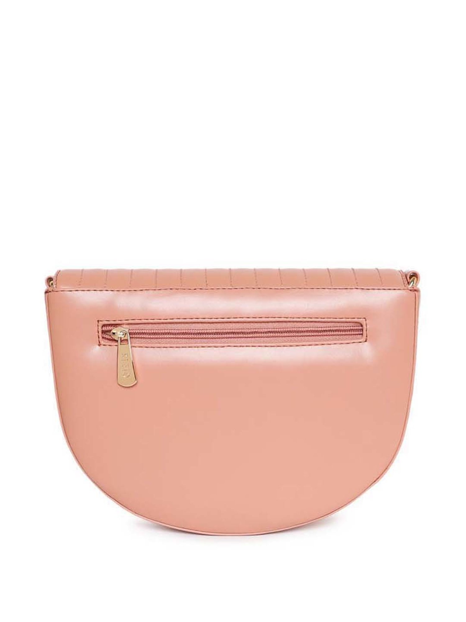 KLEIO Pink Quilted Medium Sling Handbag