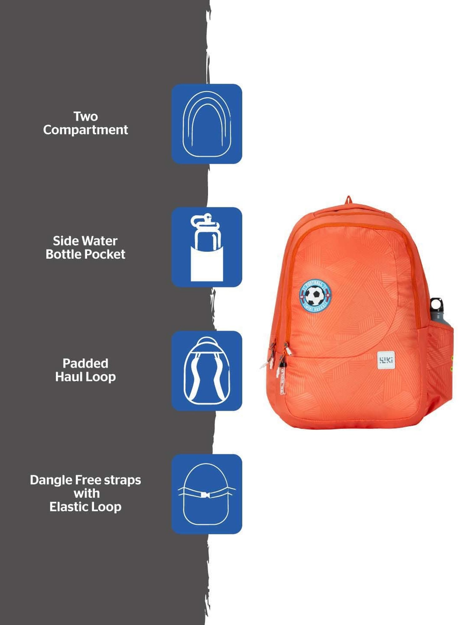 Wiki 29.5 Ltrs Orange Medium Backpack