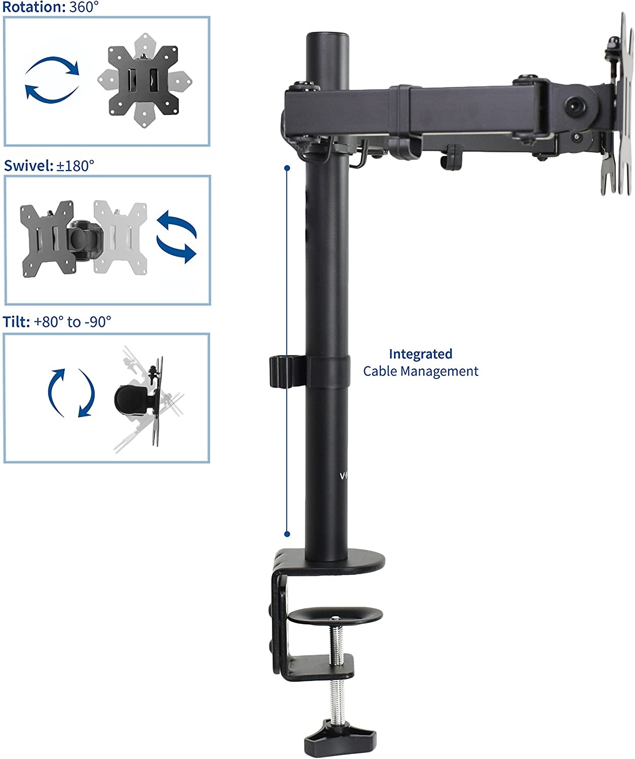 VIVO Dual LCD Monitor Desk Mount Stand Heavy Duty Fully Adjustable Fits 2 Screens up to 27" (STAND-V002)