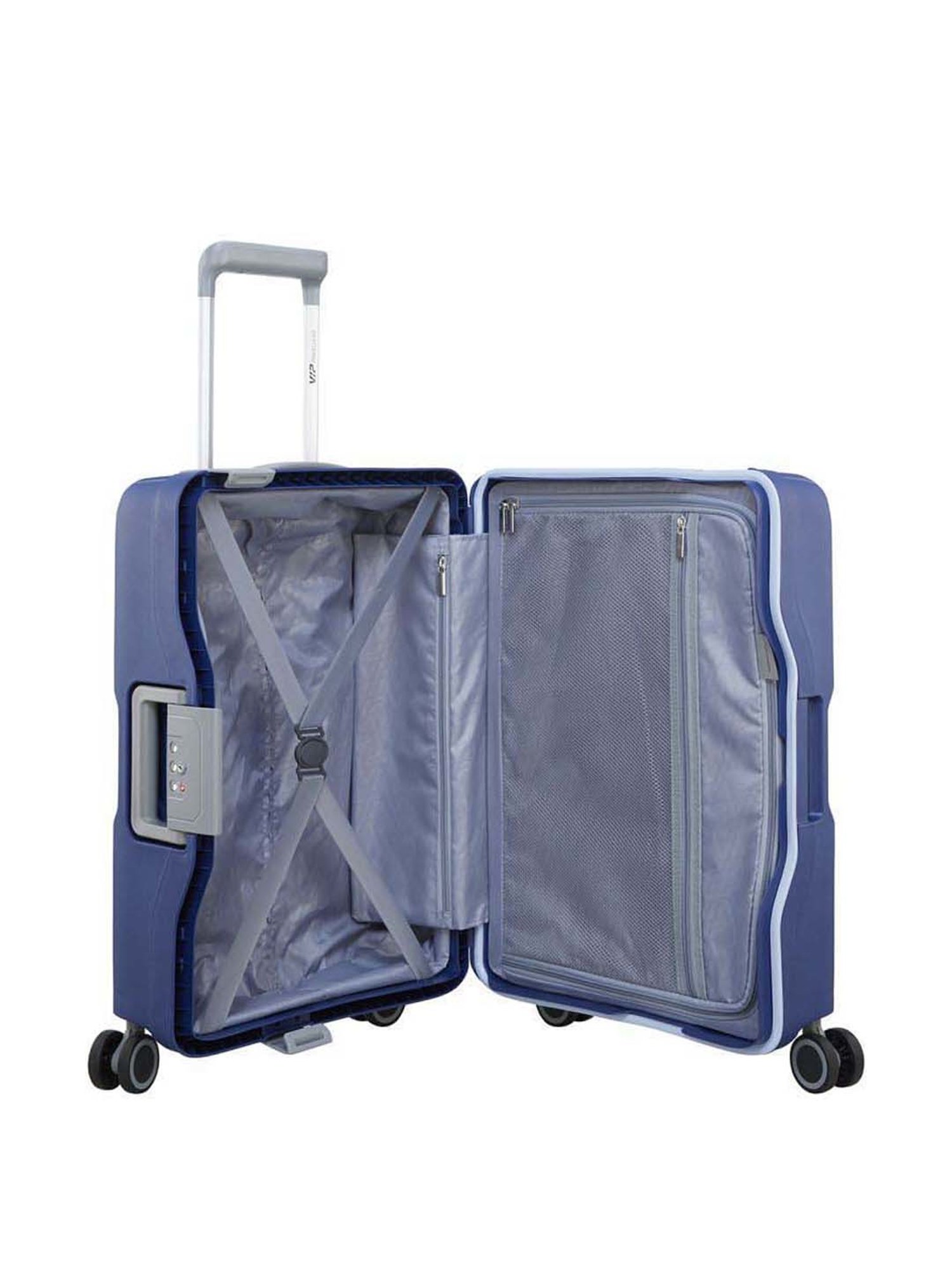 VIP Maestro Blue Striped Hard Cabin Trolley Bag - 36 cm