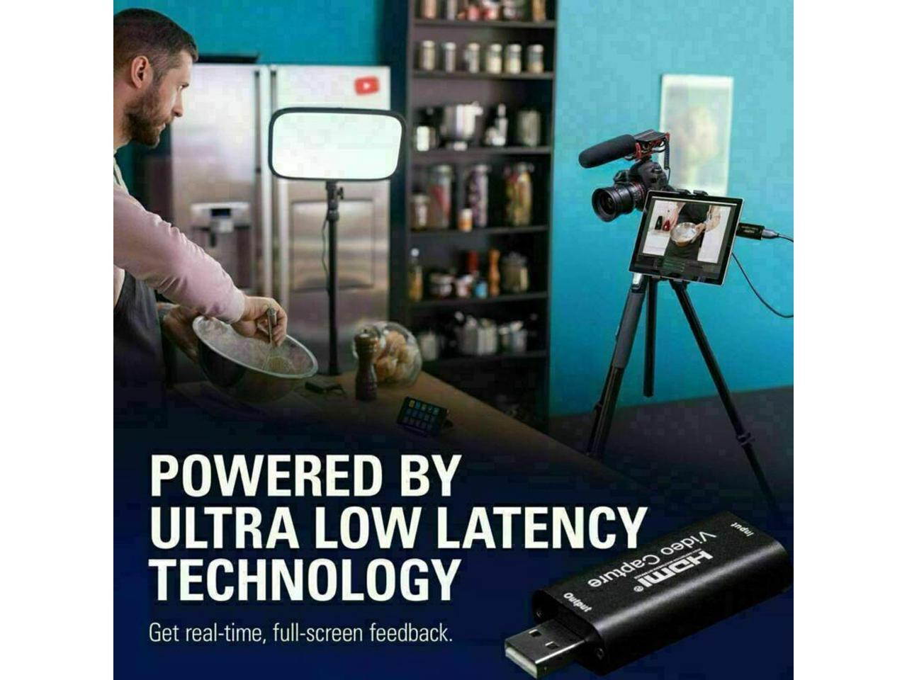 Audio Video Capture Card HDMI to USB 2.0 1080P Record Directly to Computer for Gaming, Streaming, Teaching, Video Conference or Live Broadcasting