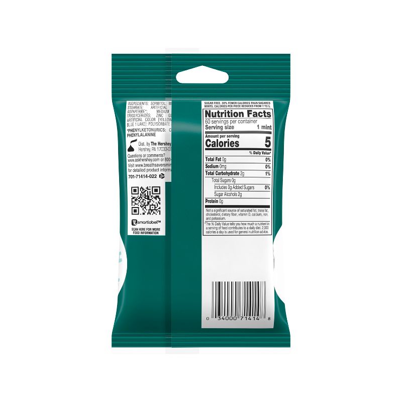 Breathsavers Wintergreen Sugar-Free Mint Candies - .75oz /5ct