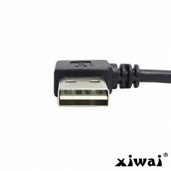 Xiwai USB 2.0 Male to Male Data Cable 100cm Reversible Design Left & Right Angled 90 Degree