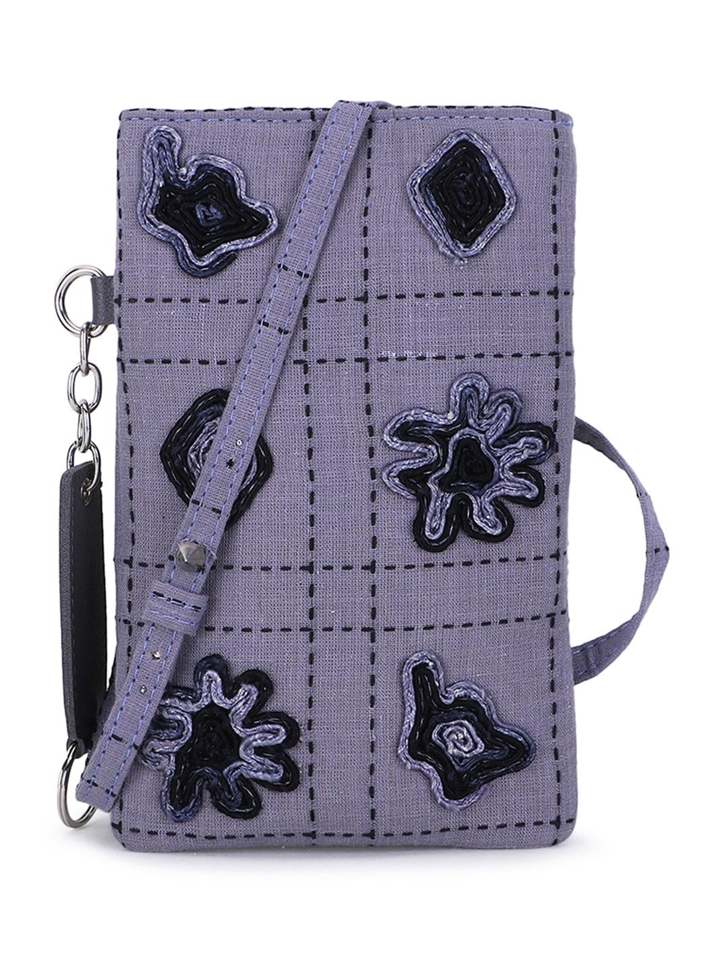 Spice Art Grey Embellished Medium Mobile Pouch