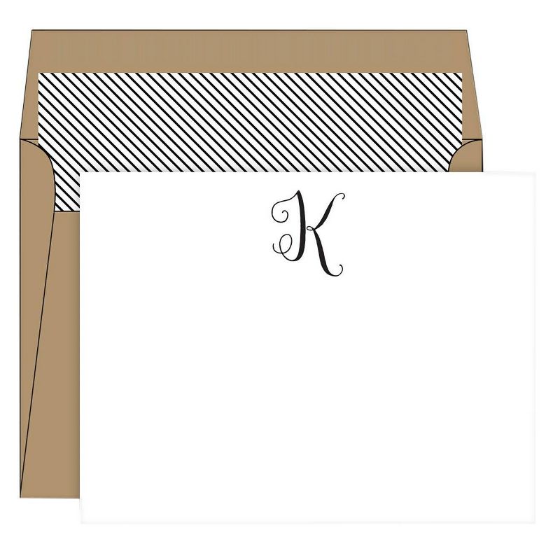 RosanneBECK Collections White Die-Cut Social Set Kraft Monogram - K