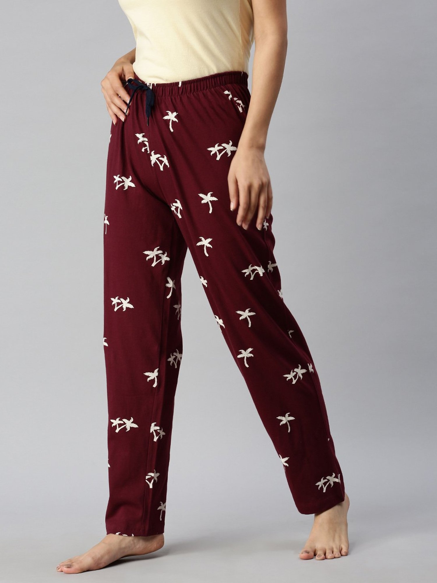 Kryptic Maroon Printed Pyjamas