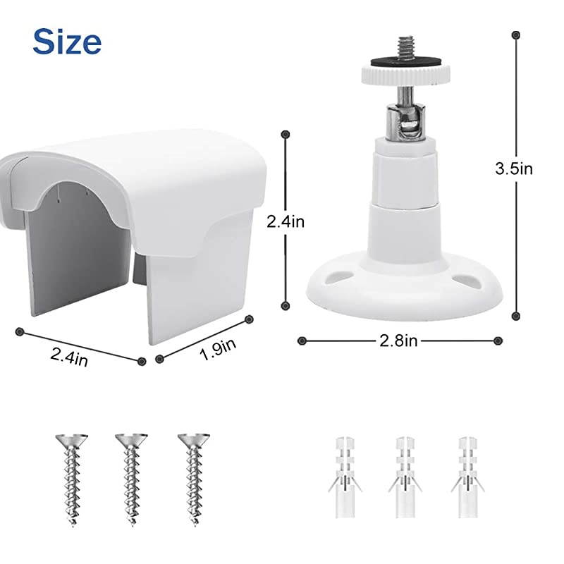 Cam Outdoor Mount Upgraded Weatherproof Wall Mount for Cam 1080p HD Camera Weather Proof 360 Degree Protective Adjustable Blink Mounting BracketWhite 3 Pack