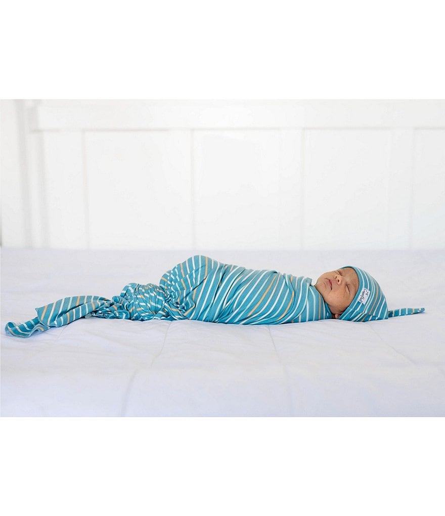 Copper Pearl Baby Milo Stripe Top Knot Hat