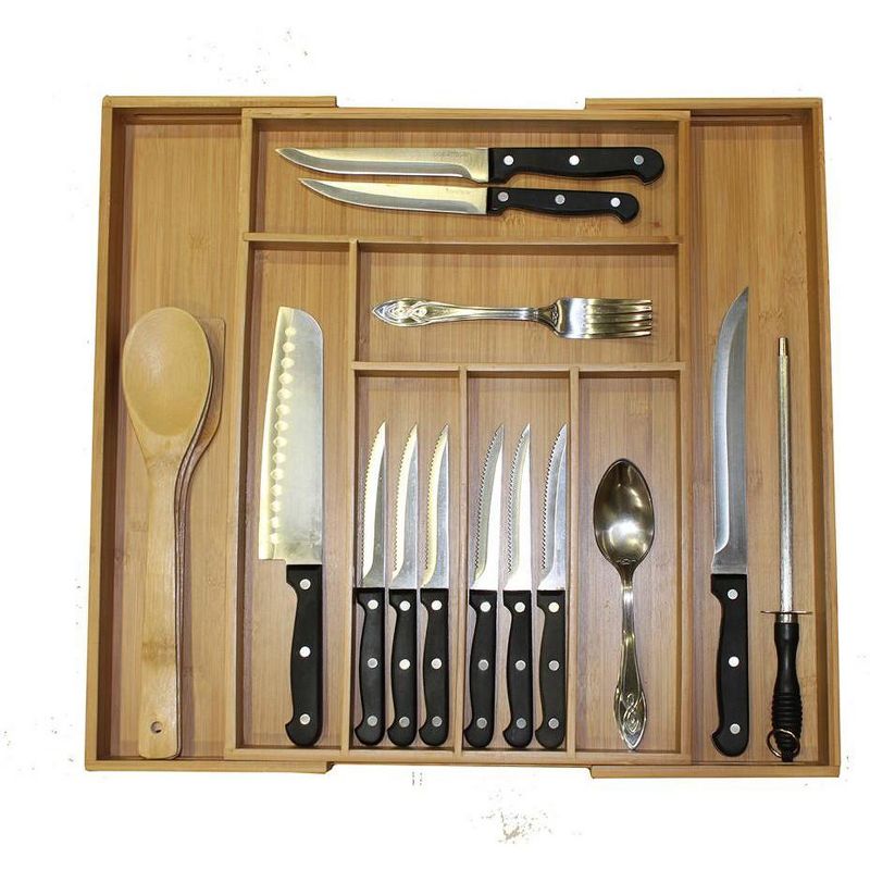 Oceanstar 5 Piece Bamboo Expandable Drawer Utensil Organizer Set