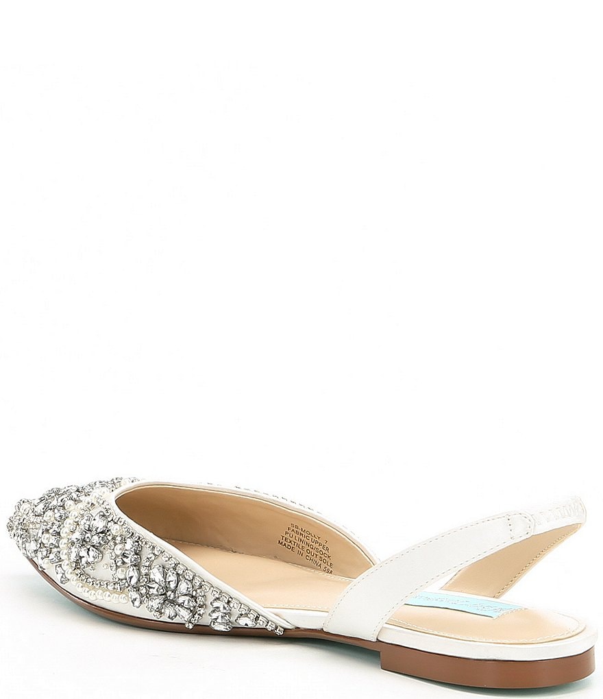Blue by Betsey Johnson Molly Rhinestone Slingback Dress Flats
